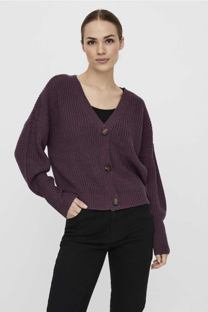 VMLEA LS V-NECK CUFF CARDIGAN NOOS 10249632 Winetasting